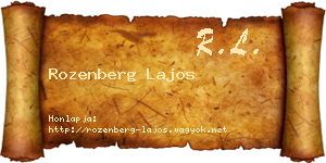 Rozenberg Lajos névjegykártya